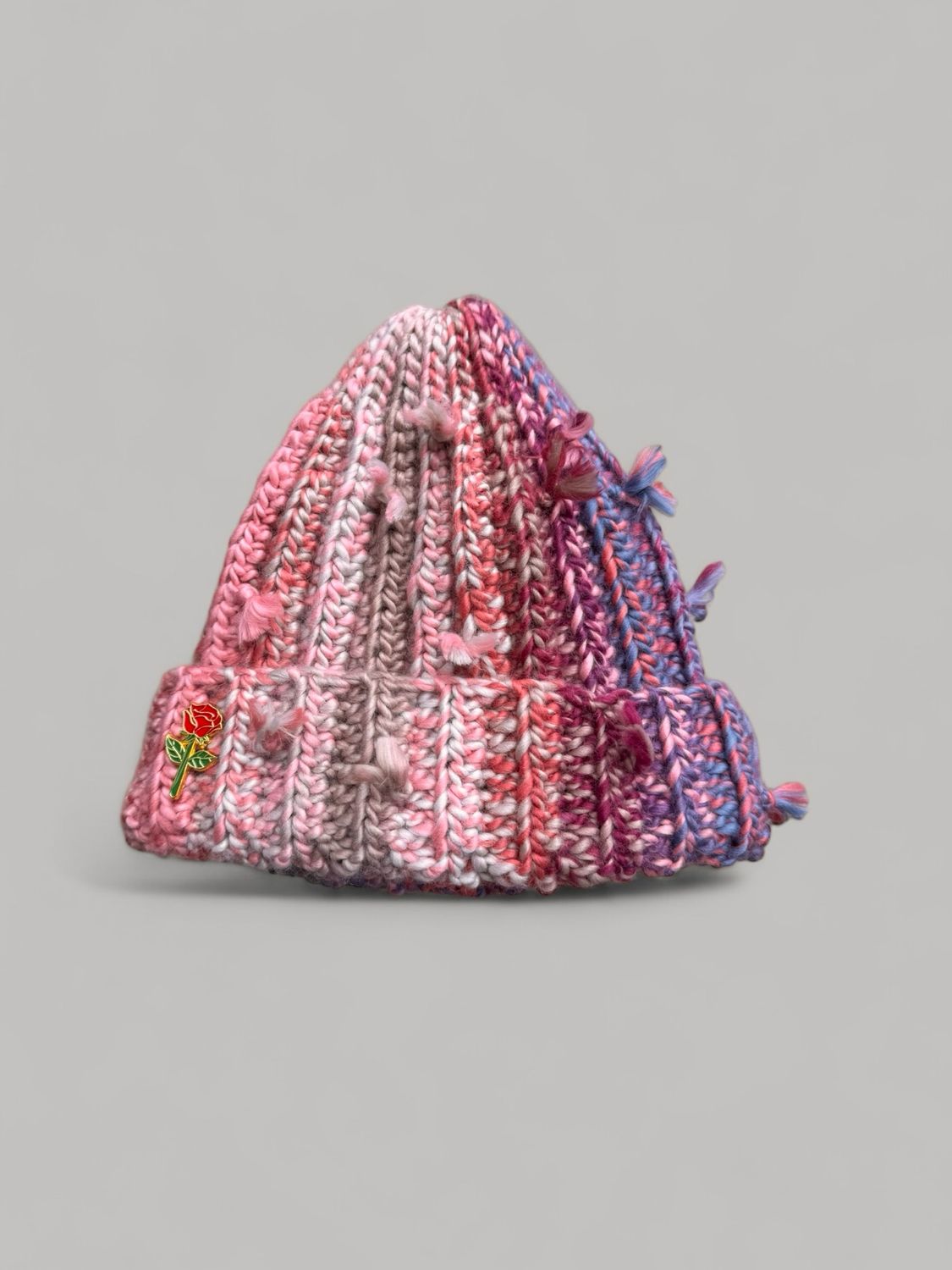 SCRAP YARN BEANIE ( VALENTINES DAY)