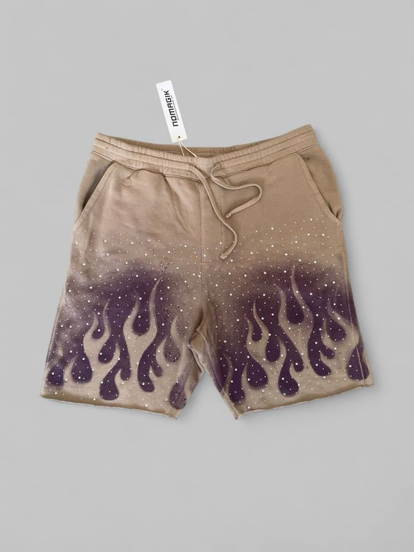 FLAME RHINESTONE SHORTS(PURPLE)