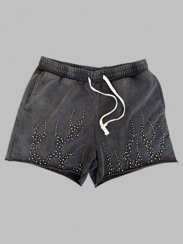 BEAD FLAME SHORTS(BLACK)