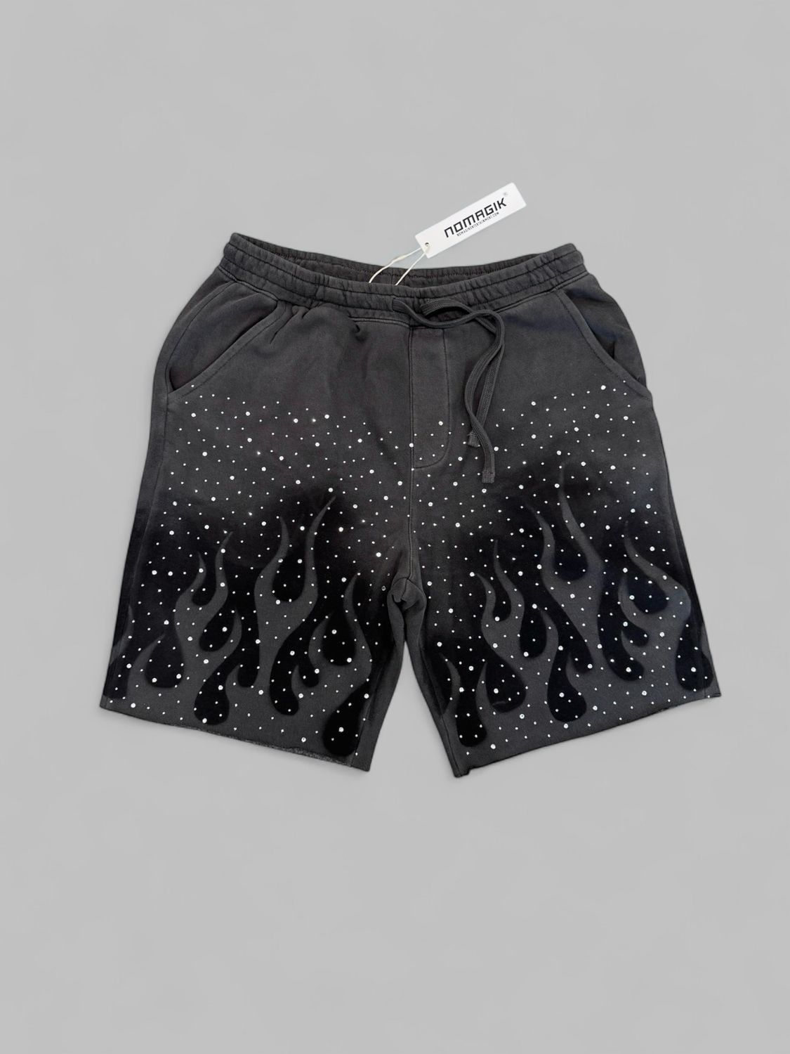 BLACK RHINESTONE “FLAME SHORTS”