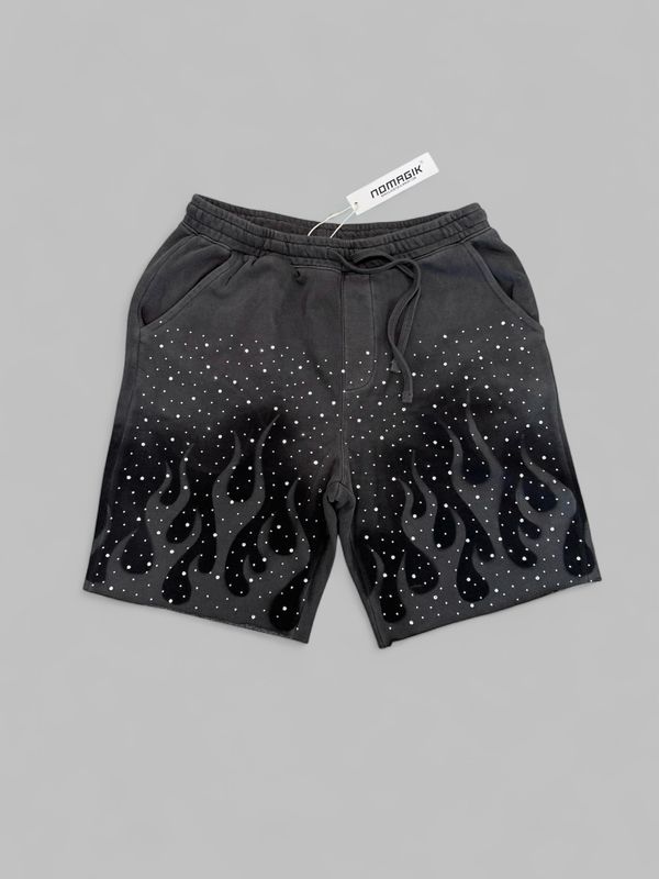 BLACK RHINESTONE “FLAME SHORTS”