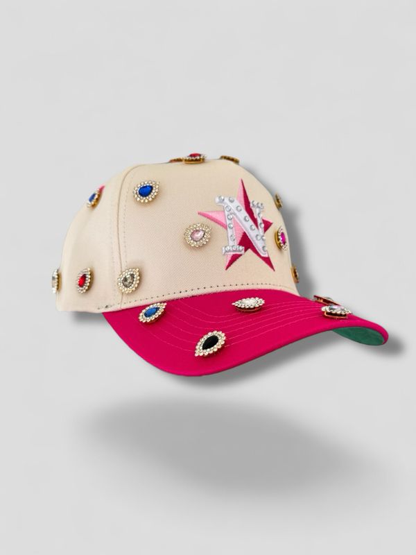 PINK/CREAM “N” RHINESTONE