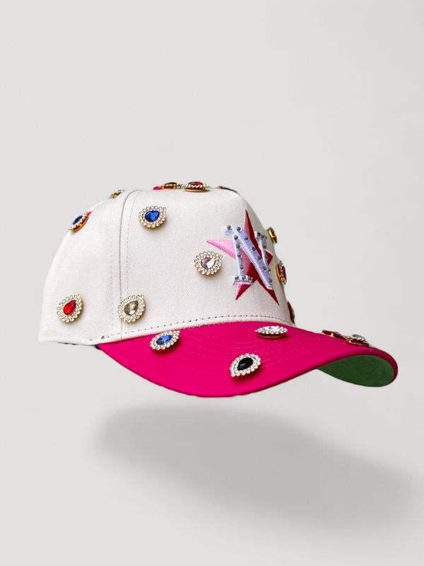 PINK/CREAM “N” RHINESTONE