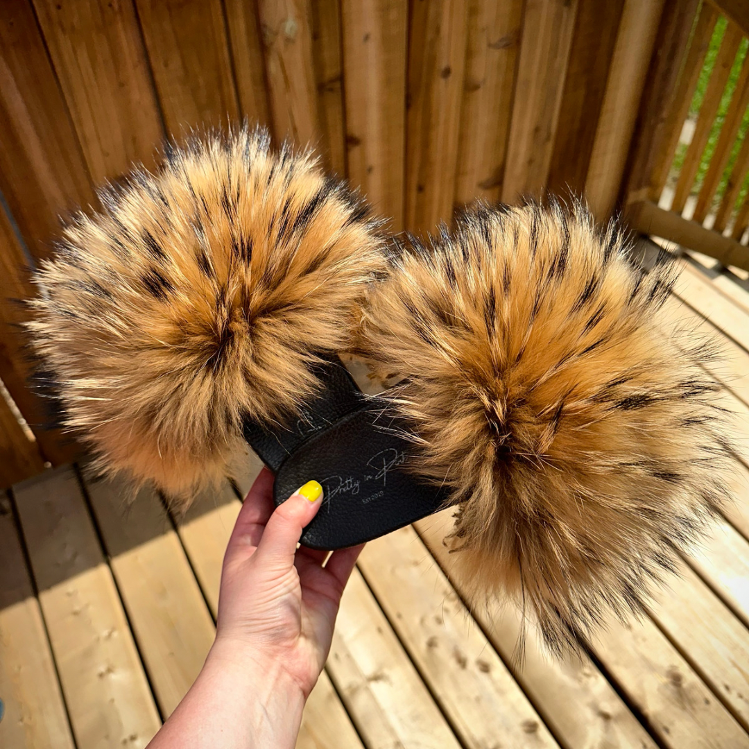 Natural raccoon fur slides new arrivals
