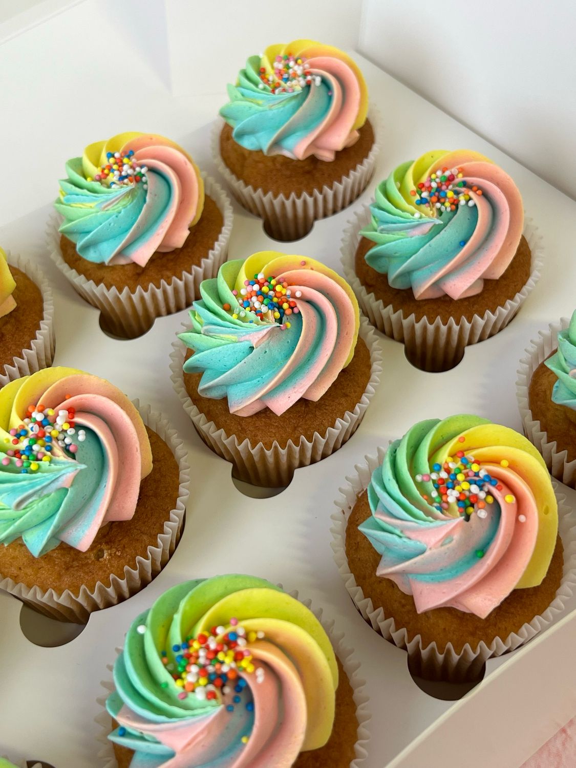 Rainbow Buttercream Frosting Rainbow Piping Bag Paddle Pop Rainbow
