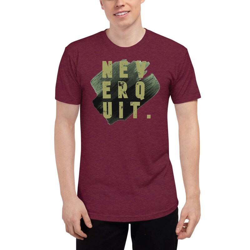 NEVER QUIT, PERIOD - Unisex Tri-Blend Track Shirt