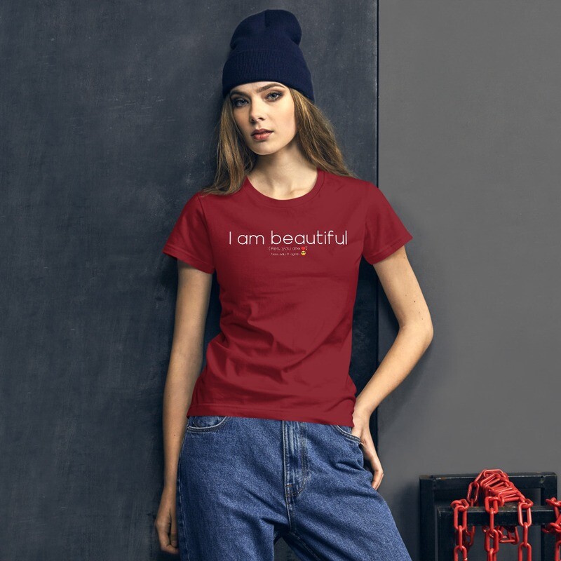 I am beautiful (Yes, you are.) - Women's short sleeve t-shirt