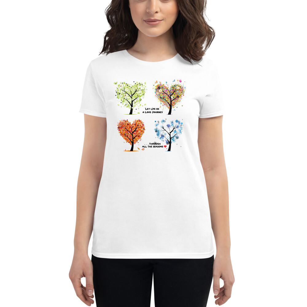 Let life be a Love Journey - Women&#39;s short sleeve t-shirt, Color: White, Size: S