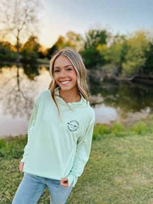 Girls Can Too Hooded Long Sleeve in Light Olive Green 