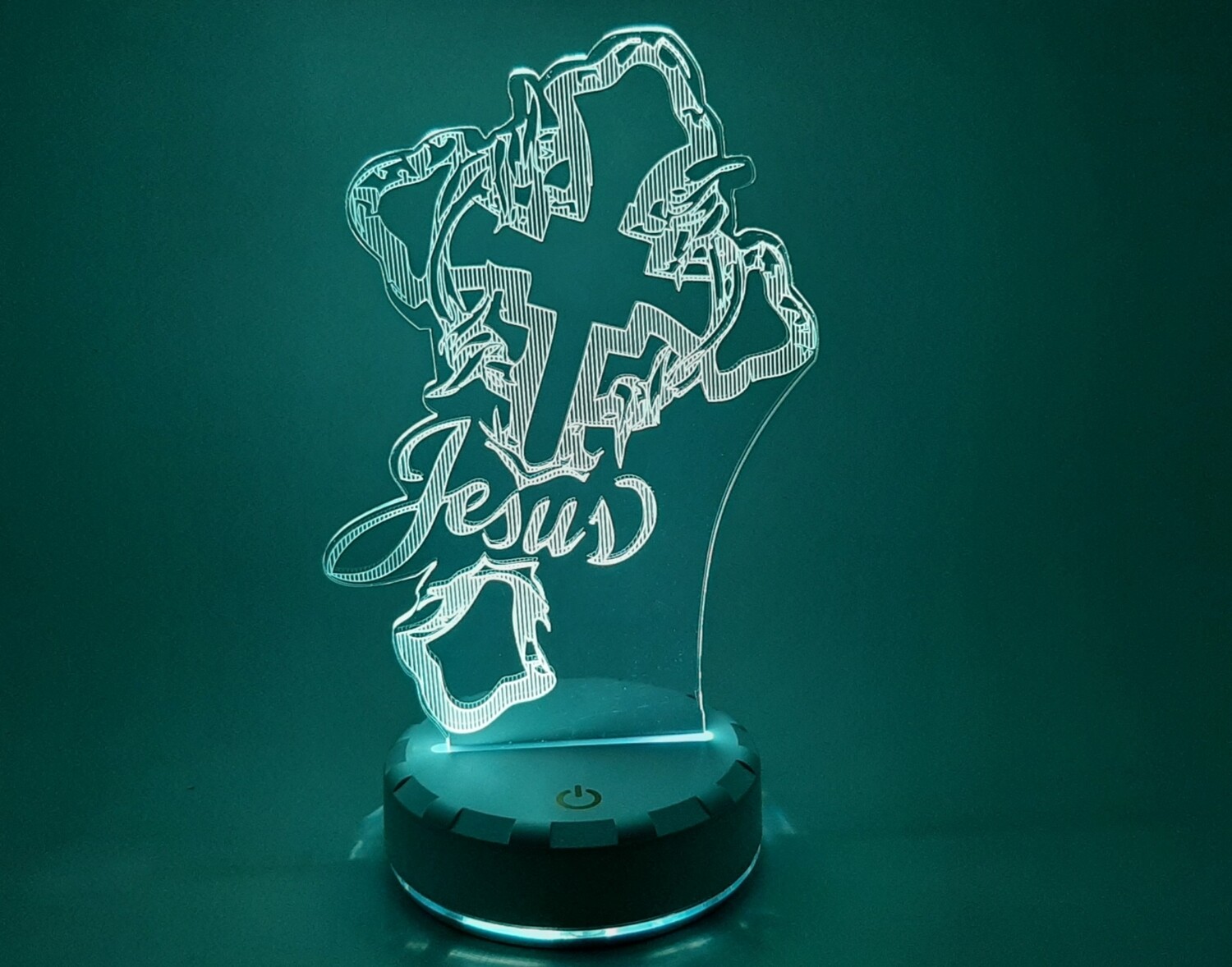 Jesus rechargeable 3D lamp with remote