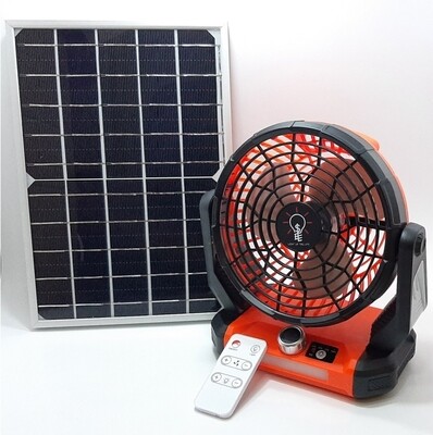 Multi-Function Solar Fan with remote - power bank - LED light