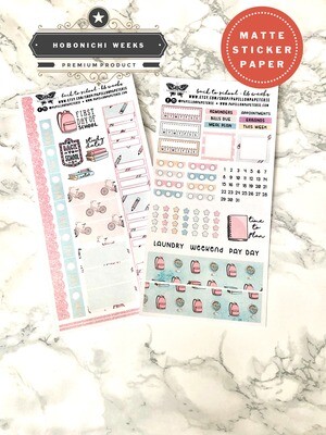 Back to School Weekly Sticker Kit | Planner stickers for Hobonichi Weeks
