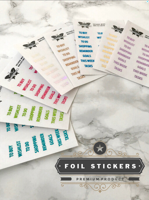 Foil Itty Bitty Header Stickers | Functional Minimalist Planner Stickers Erin Condren Happy Planner A5 Recollections