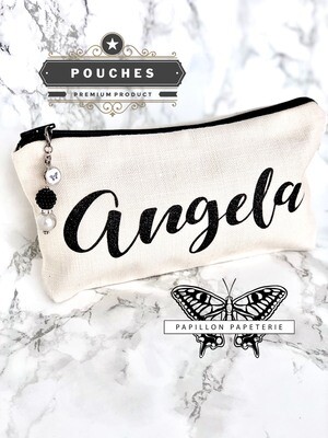 Planner Pouch | Silver Gray Black Functional Pencil Case Makeup Pouch Custom Monogram Canvas