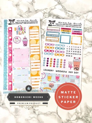 That Boba Life Weekly Sticker Kit | Planner stickers for Hobonichi Weeks