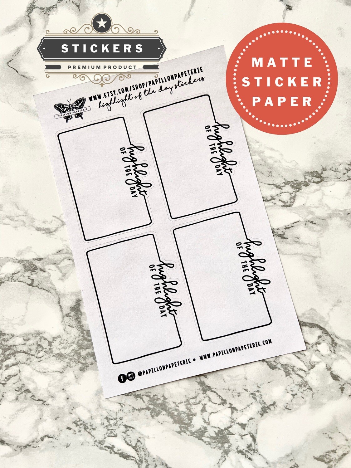 Highlight of the Day Planner Stickers | Functional Planner Matte Happy Planner A5 Recollections Bullet Journal