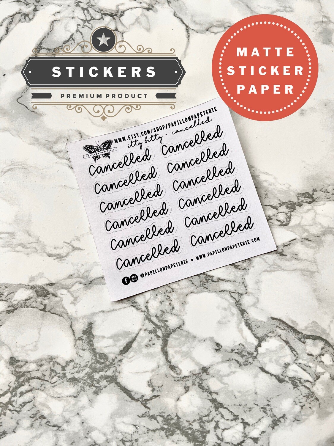 Script Cancelled Planner Stickers | Functional Planner Matte Happy Planner A5 Recollections