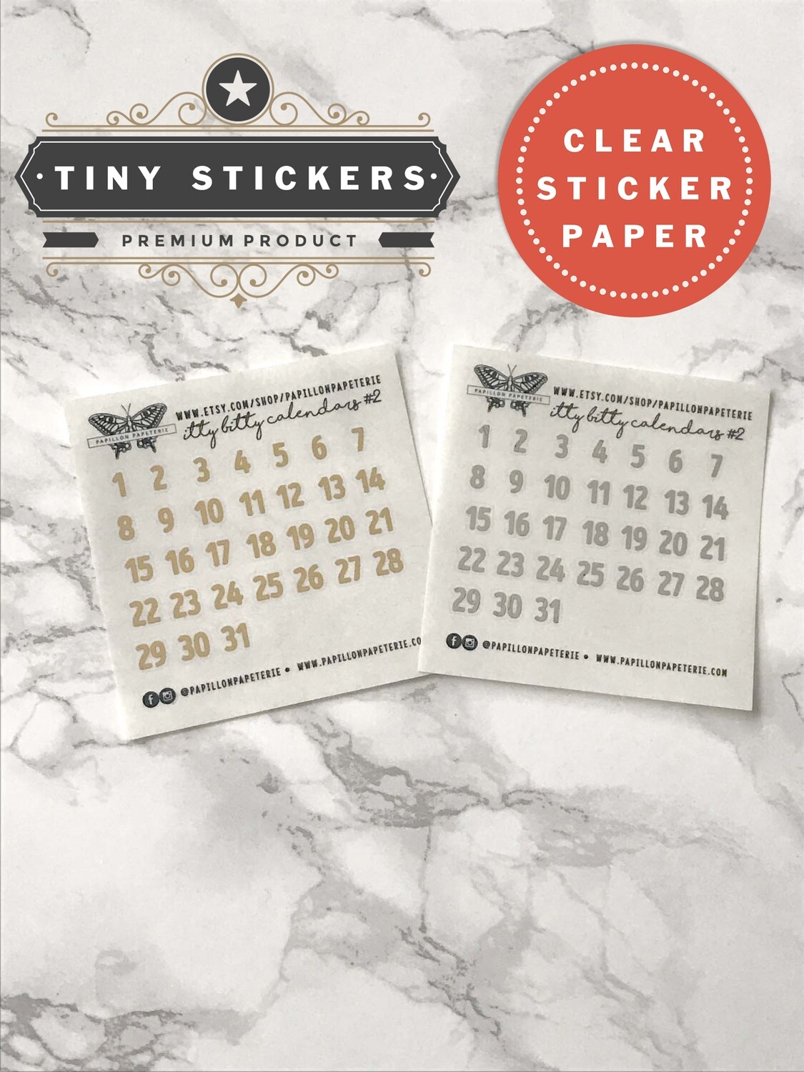 Itty Bitty Clear Alpha Calendar Foil Set #2 | Functional Planner Stickers Erin Condren Happy Planner A5 Recollections
