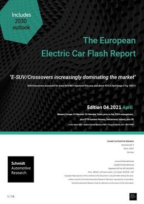 April 2021 "E-SUVs increasingly dominating the market" April 2021 "E-SUVs increasingly dominating the market"