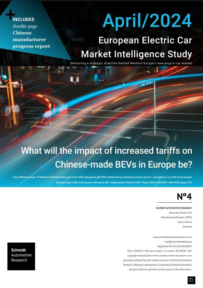 April 2024 Study – What will the impact of increased tariffs on Chinese-made BEVs in Europe be?