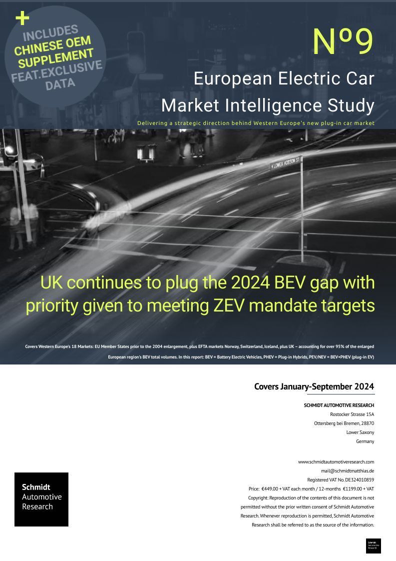 Edition No. 9 2024: UK continues to plug the 2024 BEV gap with priority given to meeting ZEV mandate targets