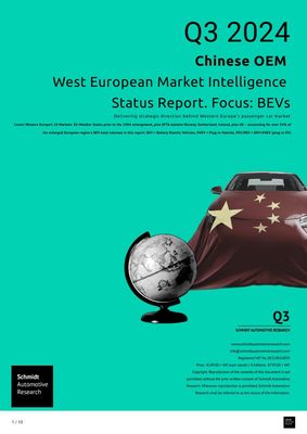 Quarterly Chinese Passenger Car Manufacturer Performance Study focussing on BEV models. Western Europe with forecast to 2030
