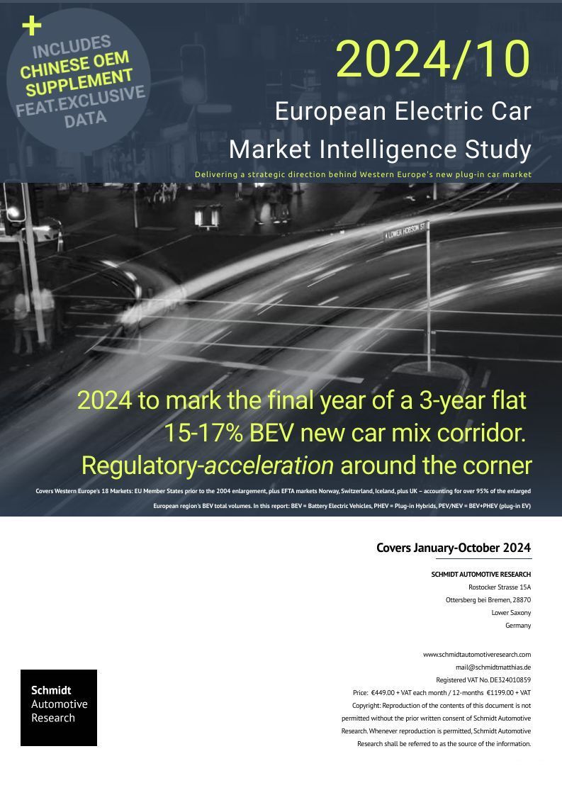 Edition No. 10 2024: 2024 to mark the final year of a 3-year flat  15-17% BEV new car mix corridor. Regulatory acceleration around the corner