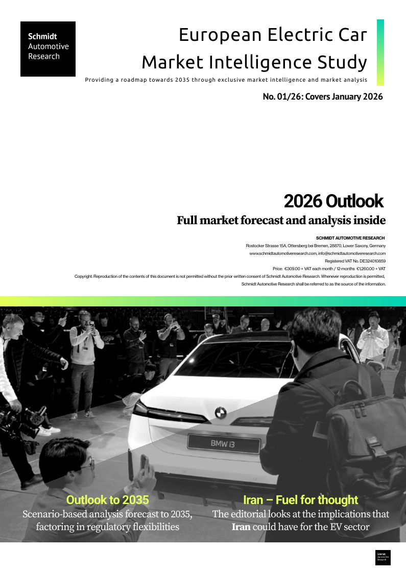 01/2026: 2026 West European BEV passenger car market outlook. Impacts for the market stemming from the Iran situation