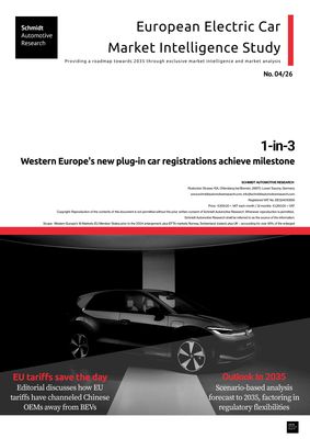 2026 No.4  European Market Intelligence Electric Vehicle Study: 1-in-3 – Western Europe's new plug-in car registrations achieve a milestone