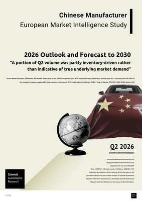 Q2 2026 Quarterly Chinese Passenger Car Manufacturer Performance Study, including a forecast to 2030 for total volumes as well as BEVs-only