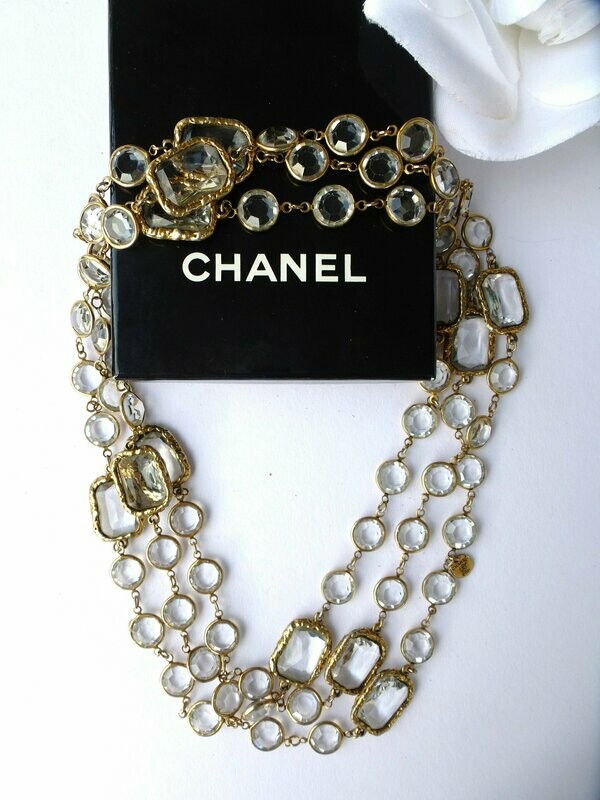 VINTAGE CHANEL Sautoir sign. 1981 in klar