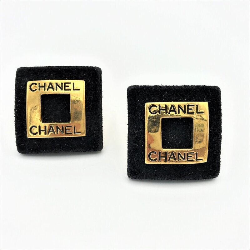 VINTAGE CHANEL Ohr Clip quadratisch 3,5x 3,5 cm, signiert 2