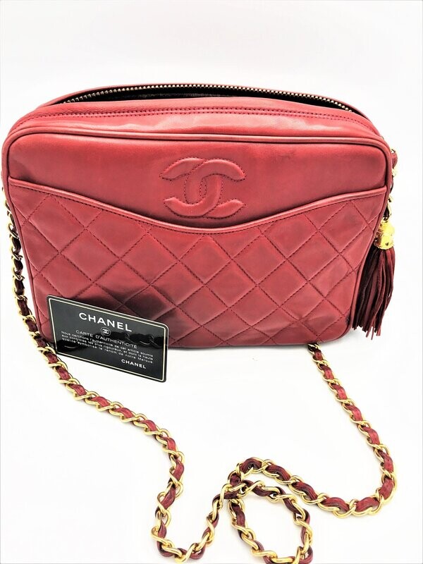 VINTAGE CHANEL lambskin bag rot 1985