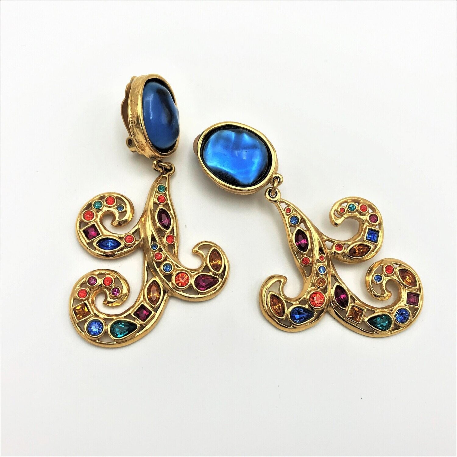 Yves St. Laurent Paris Ohr Clips 1980 vergoldet