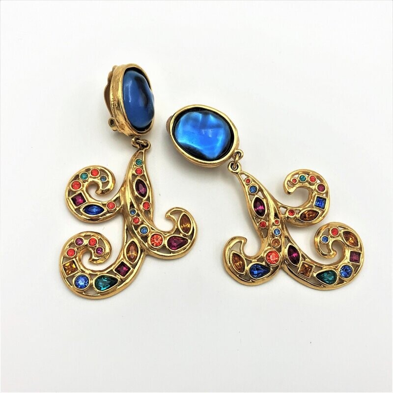 Yves St. Laurent Paris Ohr Clips 1980 vergoldet