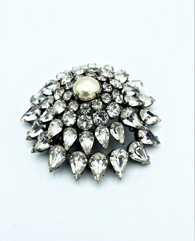 Strass Brosche von Roger-Jean-Pierre Paris 60ger Jahre , unsigniert