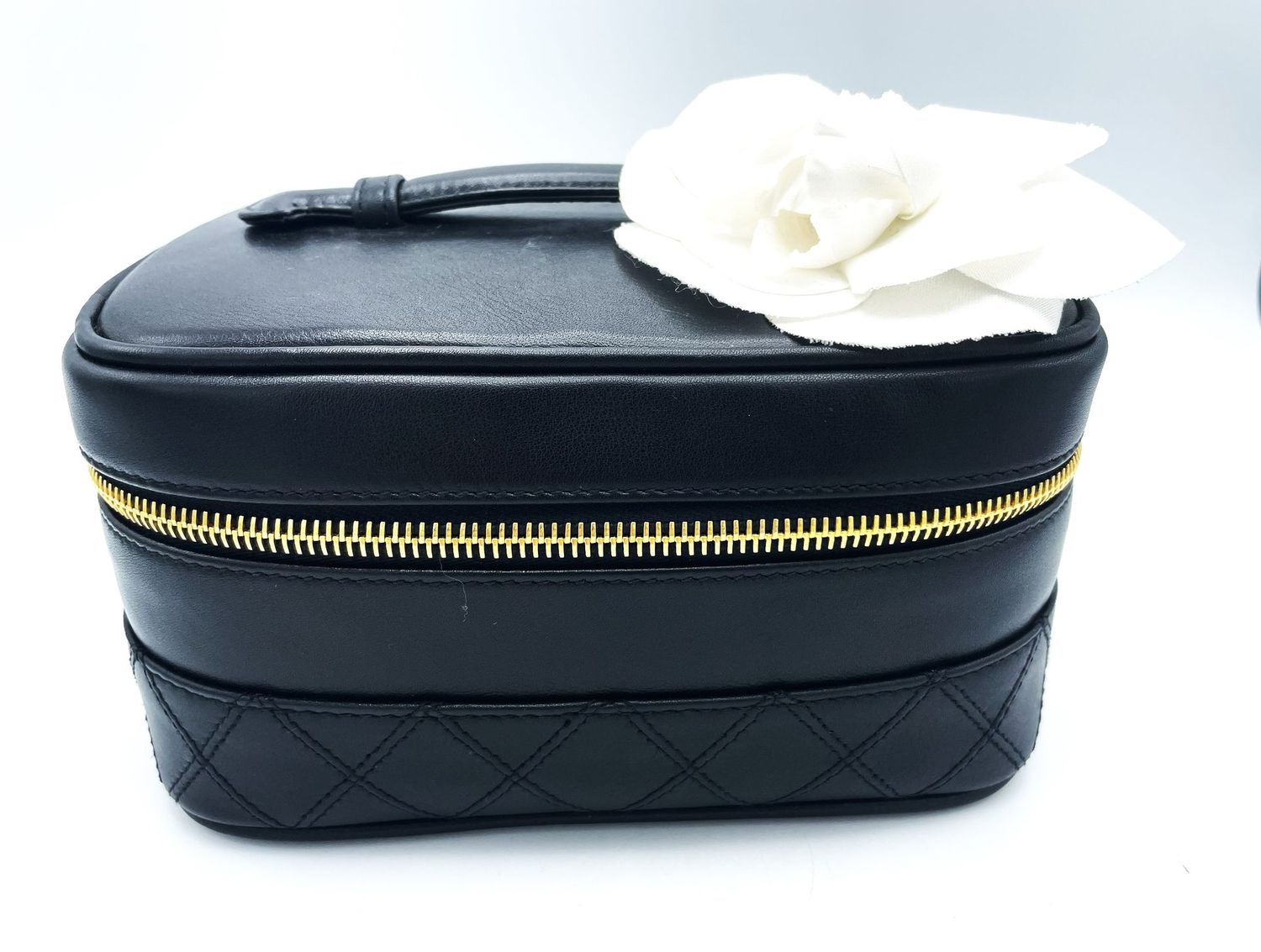 CHANEL Vanity Case, schwarzes Lammleder, 1990ger Jahre