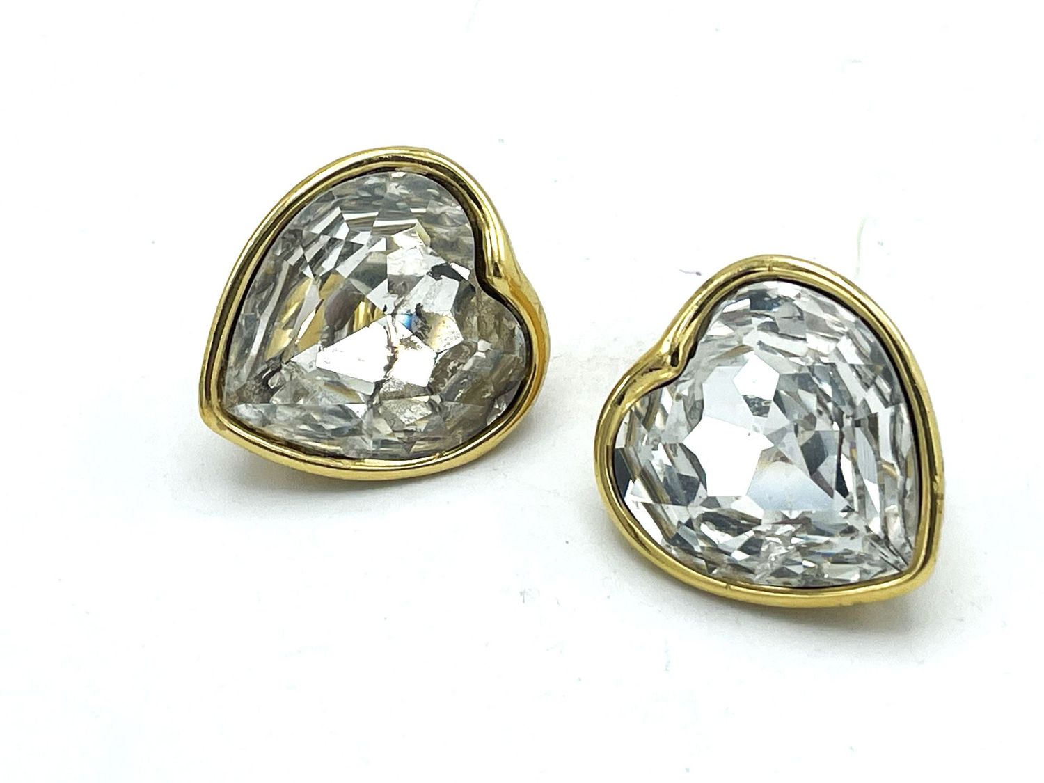 Vintage YVES SAINT LAURENT PARIS HERZ Ohrclips, 1980ger Jahre