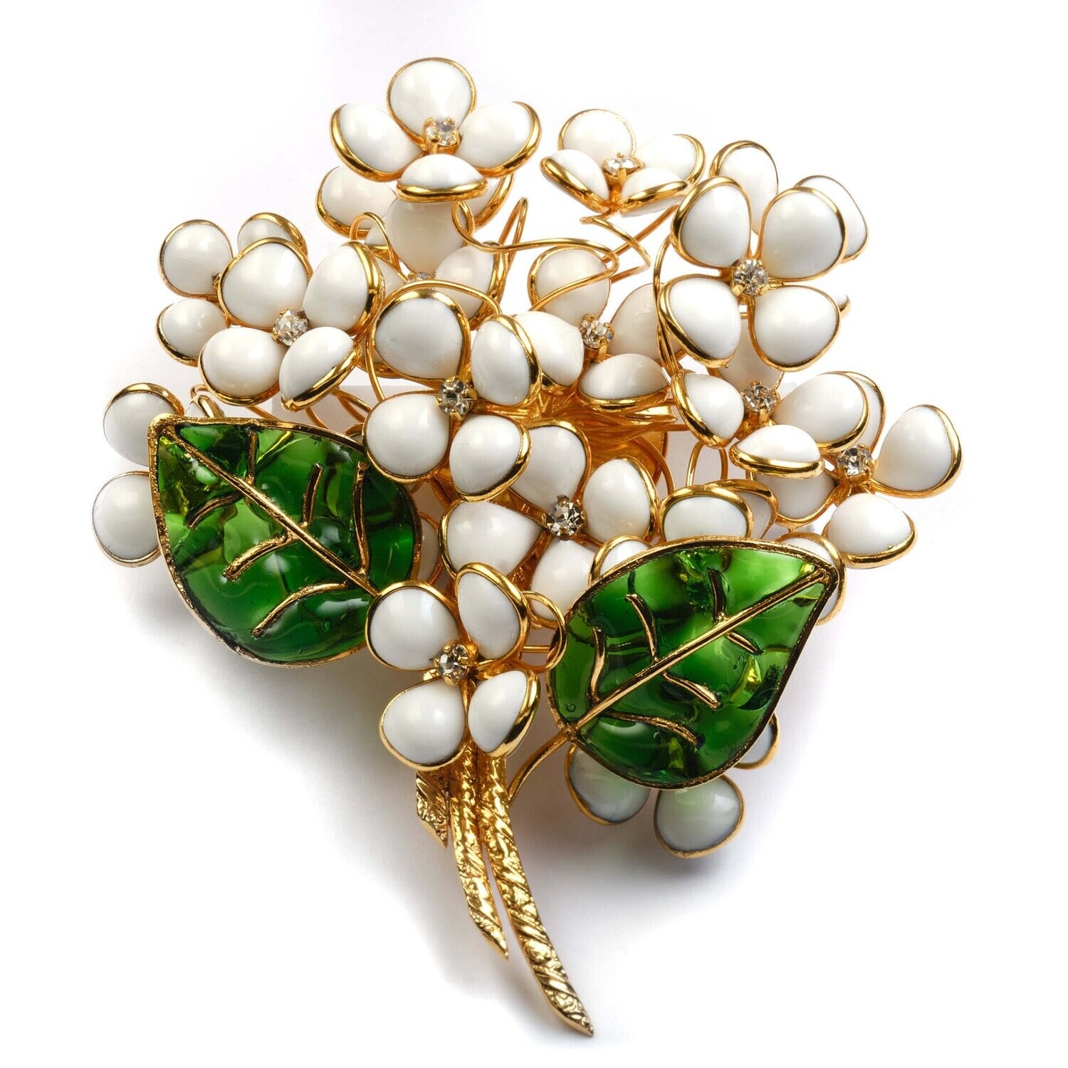 CHANEL GRIPOIX GLAS BLUMENBROSCHE signiert 2CC3