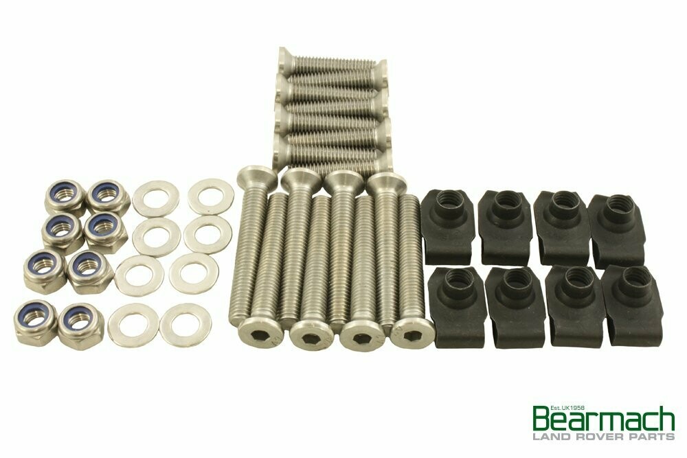 Kit de tornillos para 4 Bisagras, acero inoxidable, puertas delanteras, LR Defender REF BK 0187