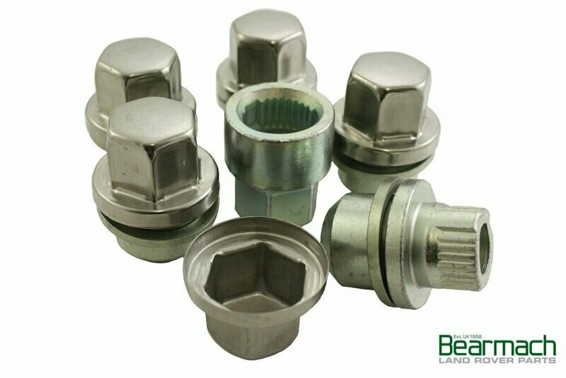 Kit de 5 tuercas antirrobo con chapa para llanta de aluminio Range Rover Classic, Land Rover Discovery 1 y Defender . REF STC8843AA