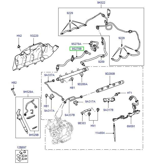 Manguito bomba alta Range Rover Sport (2005- ) 3,6 REF lr003675