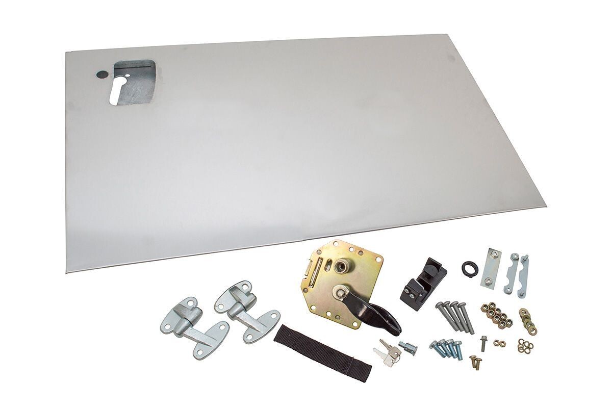 Porton corto para techo de lona abatible lateral, kit con bisagra y cerradura  Defender​ , Series