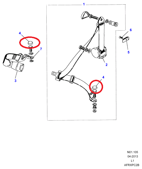 Tapon tornillo cinturones seguridad