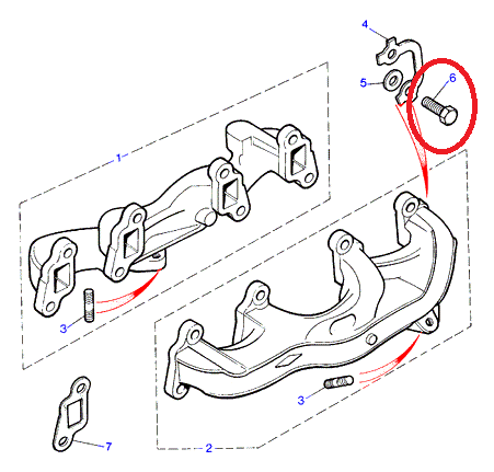 Tornillo colector escape- culata  Land Rover   V8 REF SH506095L