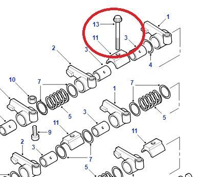 Tornillo soporte eje balancines 200 300  tdi. Ref. FB108101L