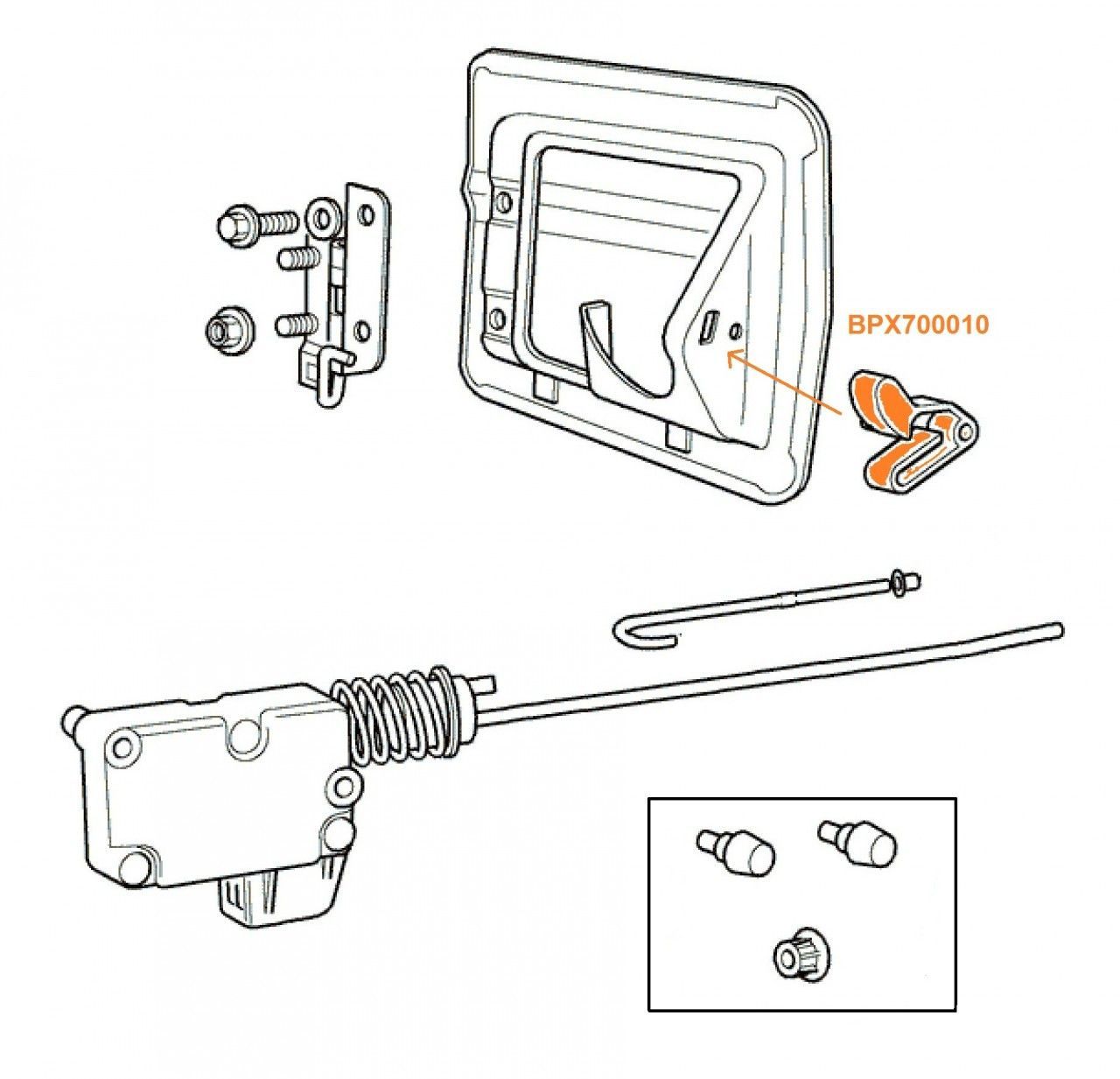 Clips de retención de tapa de Combustible LAND ROVER DISCOVERY  2  ref. BPX700010