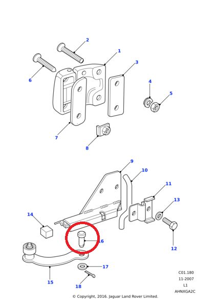 Pasador limitador  apertura de puertas laterales LR Defender  ref. 306564