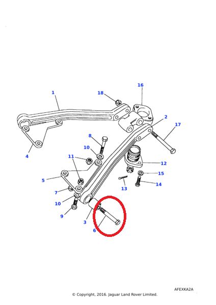 Tornillo trapecio trasero central Land Rover Defender, Discovery 1, Range Rover clasic  ref. BH612321
