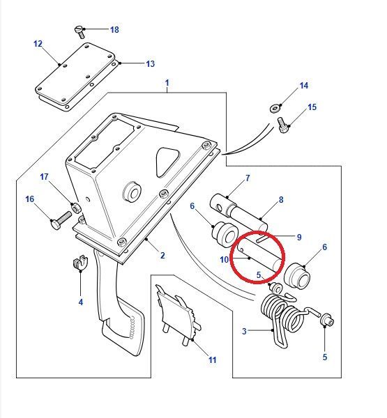 Eje pedal embrague Land Rover Defender REF 272712